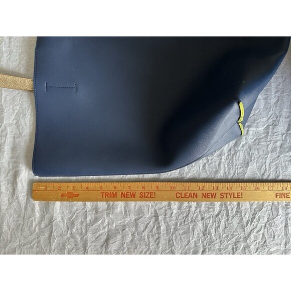 NWT NEW Enchanted Autumn Timeless Tote Bag Navy Blue Felt Green‎ Lining Pocket - Picture 5 of 8